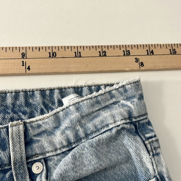 & Denim Blue Jean Long distressed, high-rise wide leg pants women’s size 4 - Picture 3 of 9